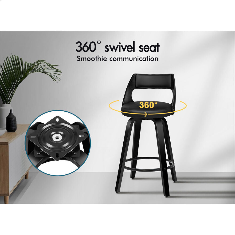 4x ALFORDSON Bar Stools Freddy All Black
