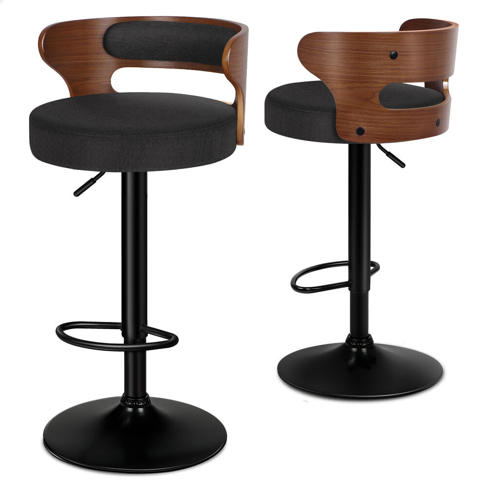 ALFORDSON 2x Bar Stools Reno Fabric Black