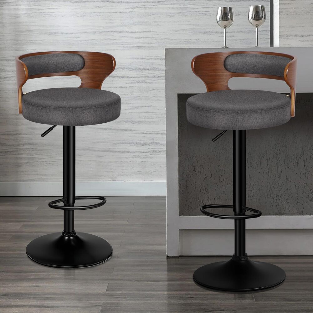 ALFORDSON 2x Bar Stools Reno Fabric Grey