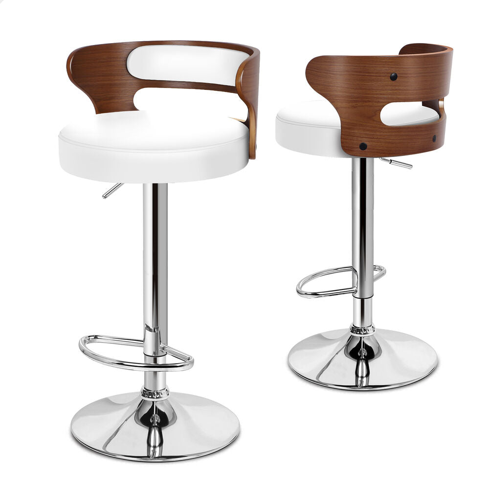 ALFORDSON 2x Bar Stools Reno Leather White