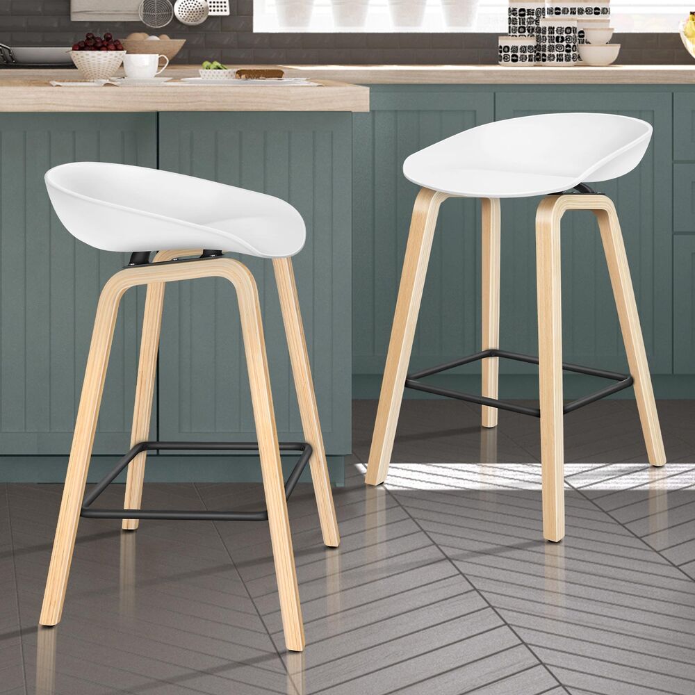 ALFORDSON 2x Bar Stools Windy Metal White