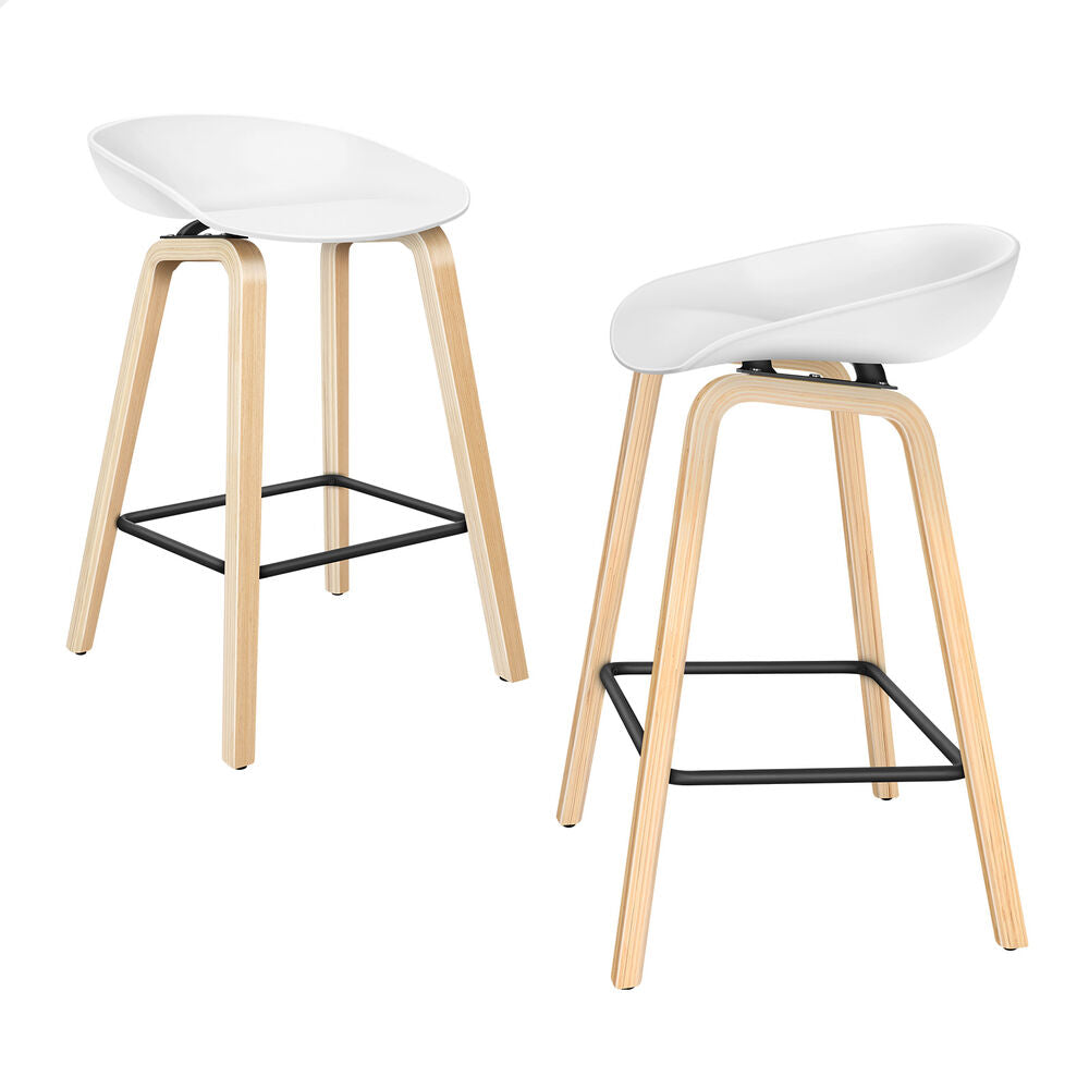 ALFORDSON 2x Bar Stools Windy Metal White