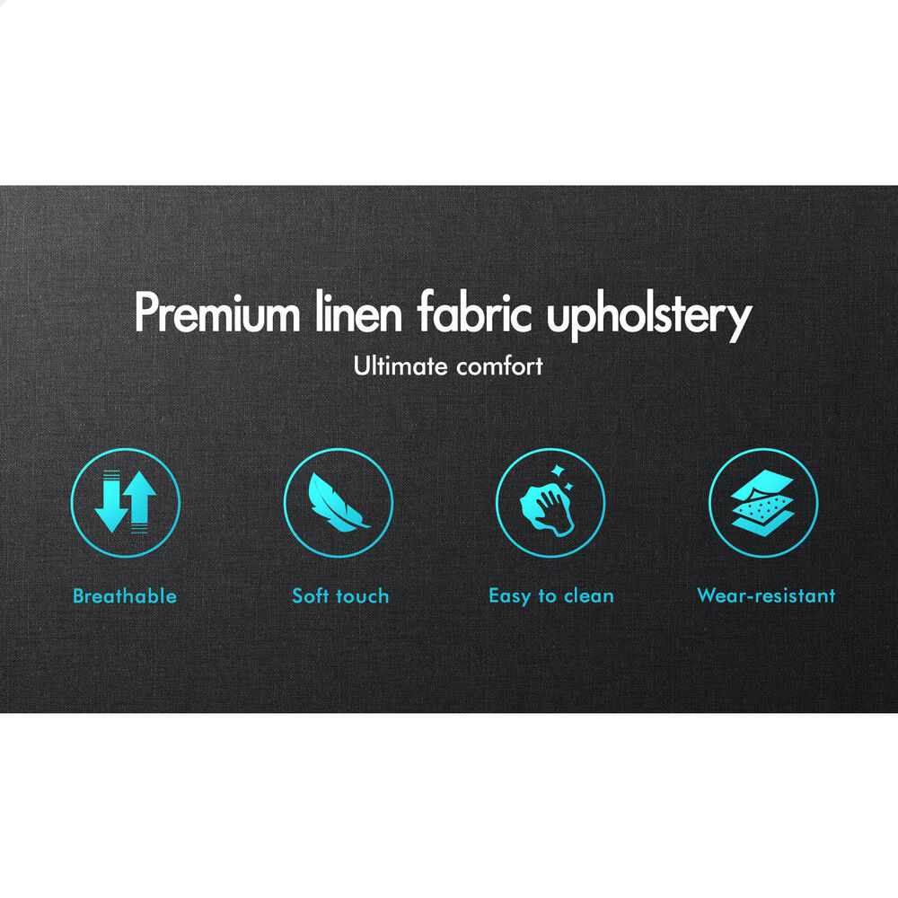 ALFORDSON Bed Frame Queen Size Mattress Base Foundation Charcoal Fabric BASEL
