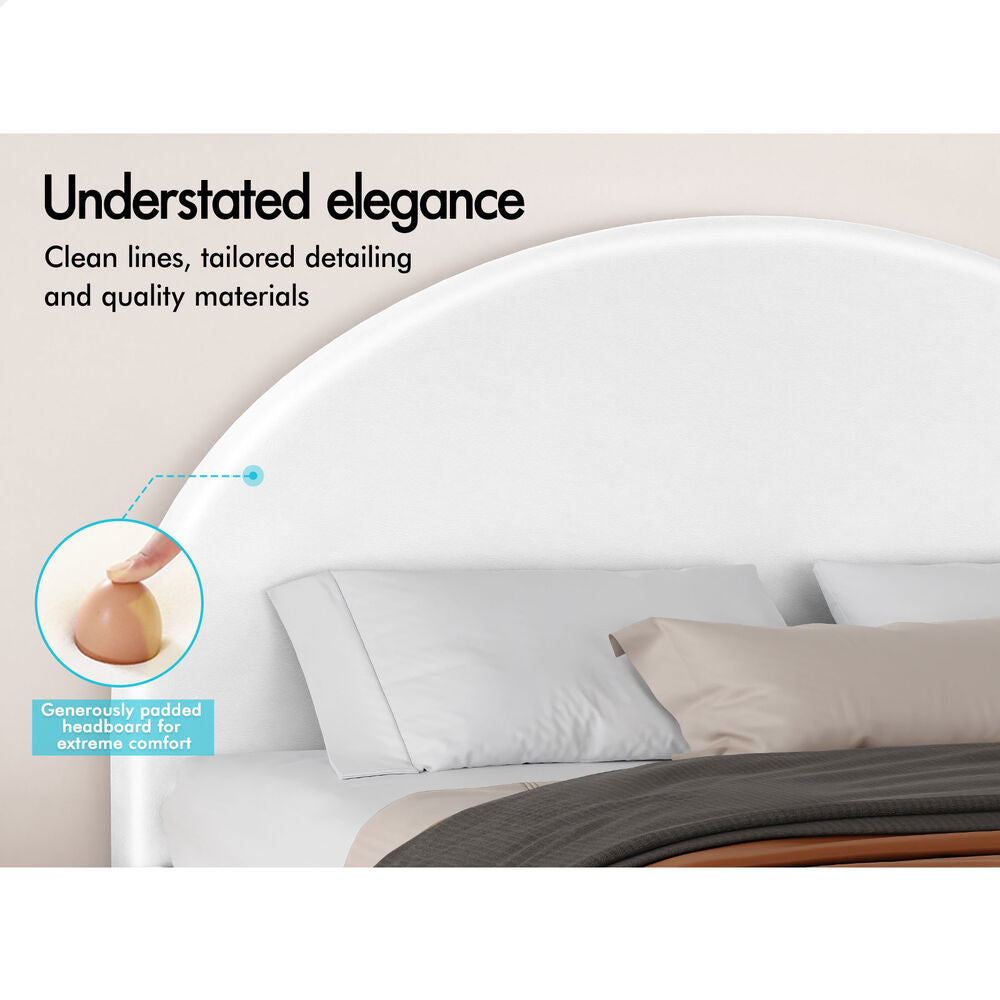 ALFORDSON Bed Frame Double Size Mattress Base Platform Leather White CALLA