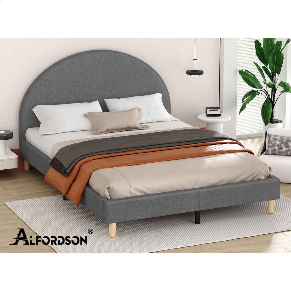 ALFORDSON Bed Frame King Size Mattress Base Platform Grey Fabric CALLA