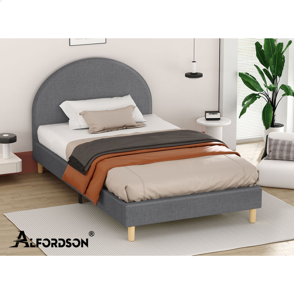 ALFORDSON Bed Frame King Single Mattress Base Platform Grey Fabric CALLA