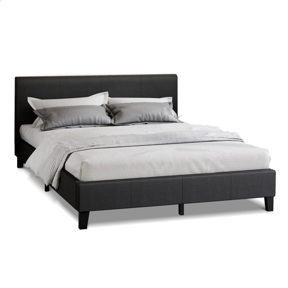 ALFORDSON Bed Frame King Size Mattress Base Wooden Platform Fabric Charcoal