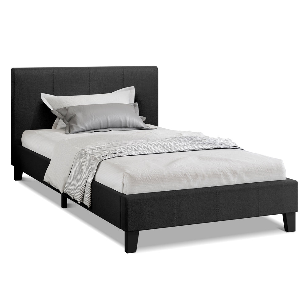 ALFORDSON Bed Frame King Single Mattress Base Wooden Platform Fabric Charcoal