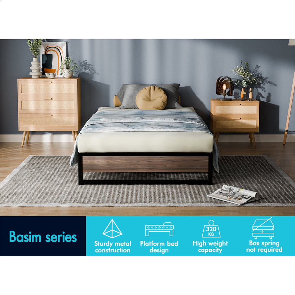 ALFORDSON Metal Bed Frame King Single Mattress Base Platform Foundation Wood