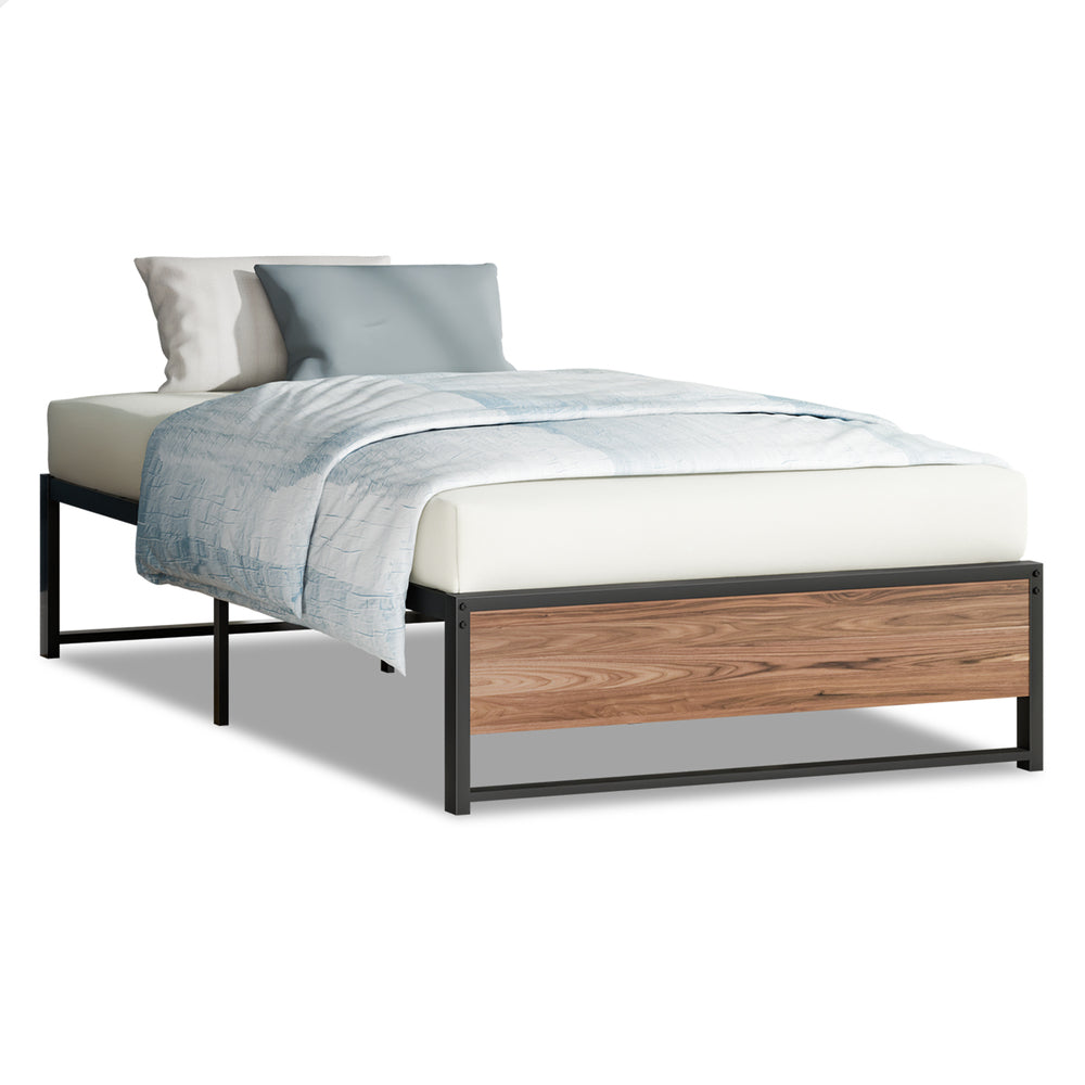 ALFORDSON Metal Bed Frame Sing Size Mattress Base Platform Foundation Wood