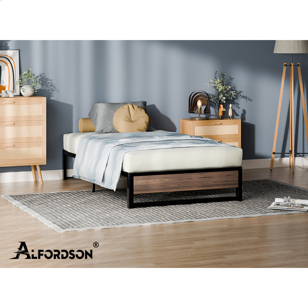 ALFORDSON Metal Bed Frame Sing Size Mattress Base Platform Foundation Wood