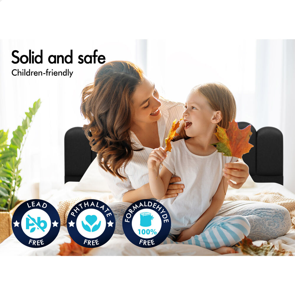 ALFORDSON Bed Frame King Size Upholstered Platform Base Leather Black TANIA