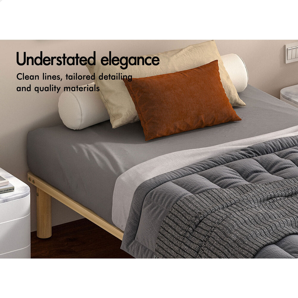 ALFORDSON Bed Frame Wooden Timber Single Size Mattress Base Platform Basia Oak