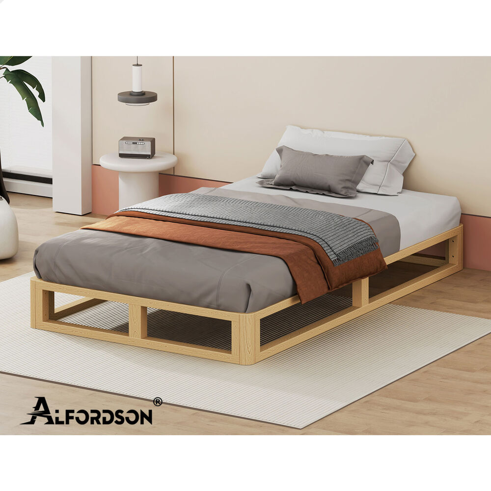 ALFORDSON Bed Frame Wooden Timber King Single Mattress Base Platform Oak JACOB