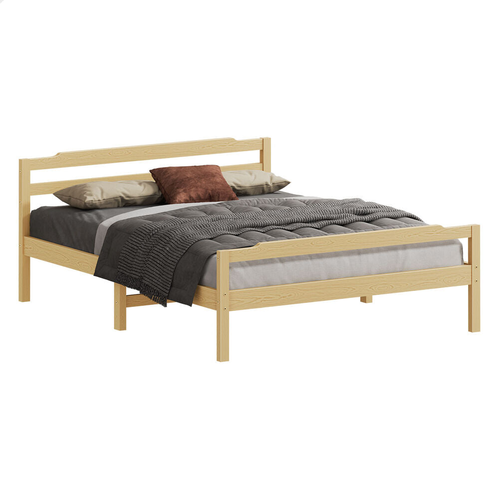 ALFORDSON Bed Frame Wooden Double Size Mattress Base Platform Timber Oak DUBEM