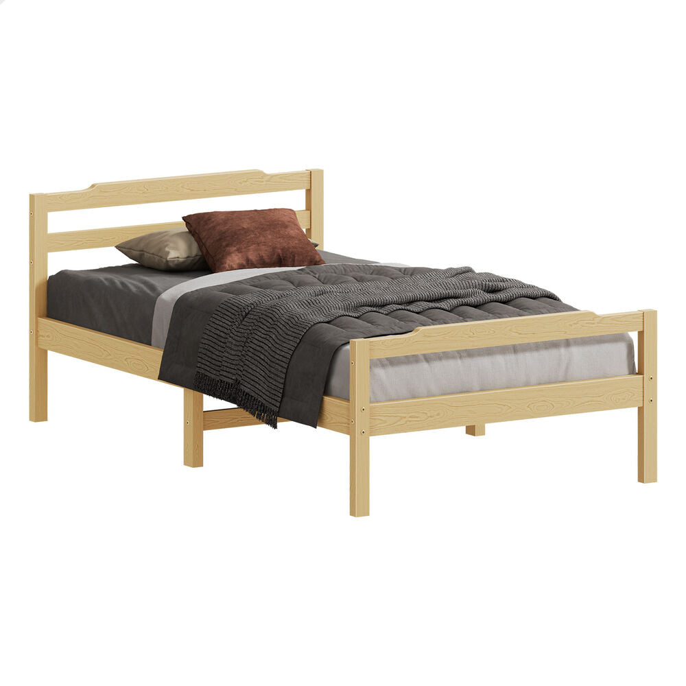 ALFORDSON Bed Frame Wooden Single Size Mattress Base Platform Timber Oak DUBEM