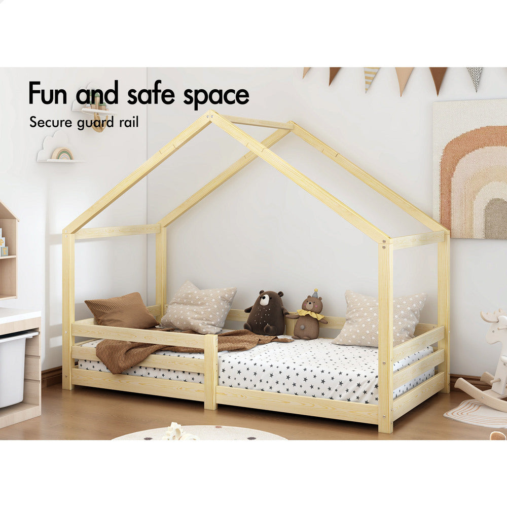 ALFORDSON Kids Bed Frame Wooden Timber Single Mattress Base Platform Oak