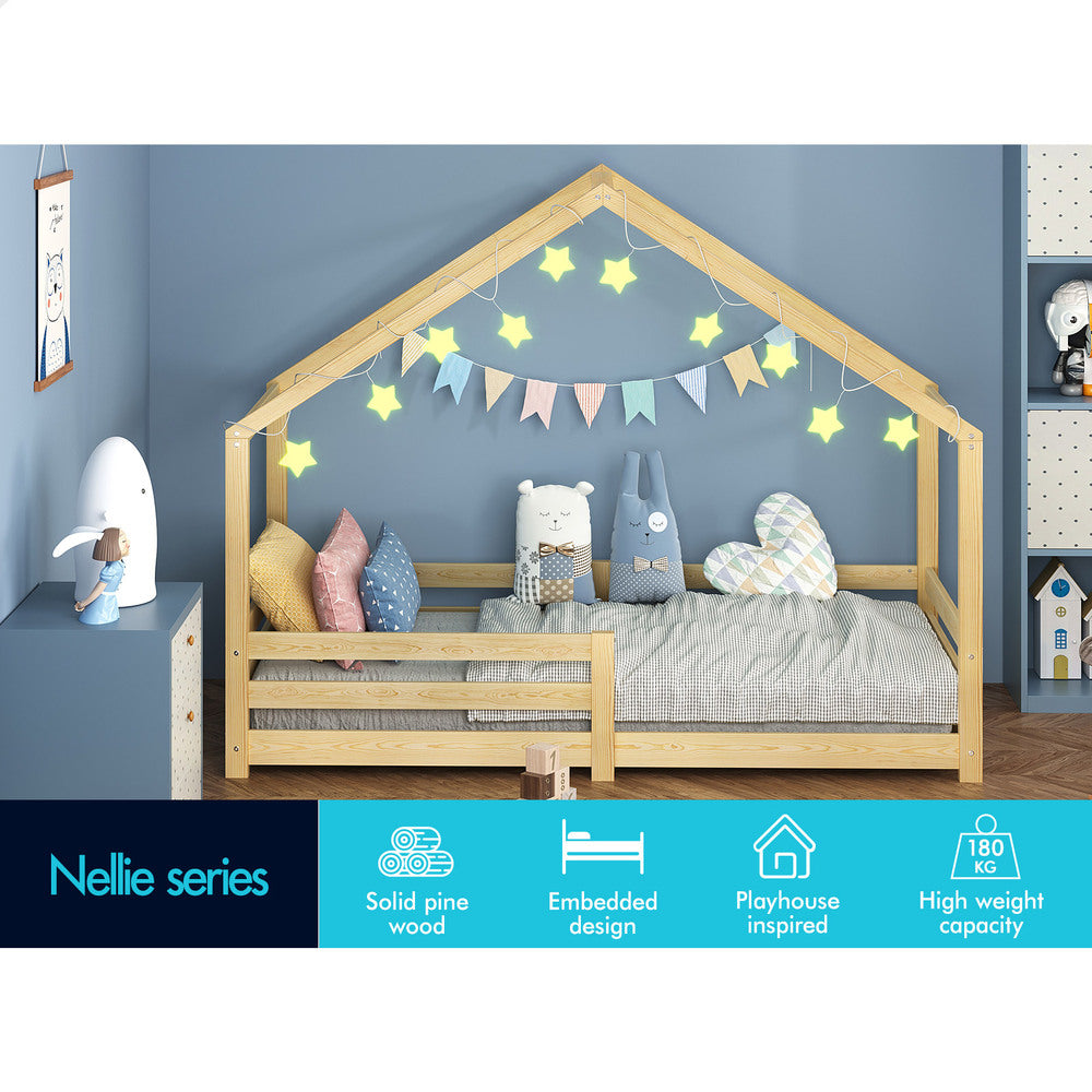 ALFORDSON Kids Bed Frame Wooden Timber Single Mattress Base Platform Oak