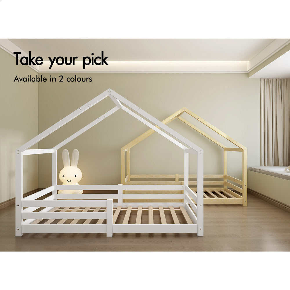 ALFORDSON Kids Bed Frame Wooden Timber Single Mattress Base Platform White