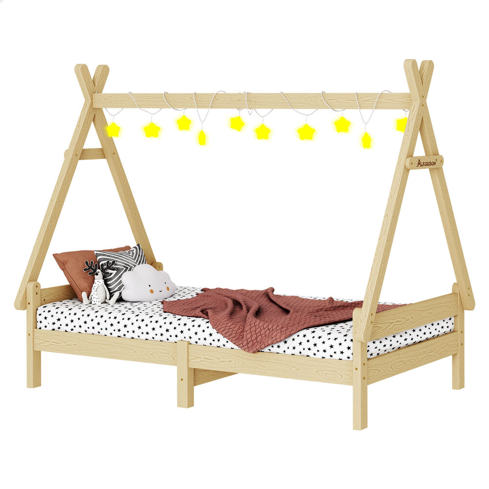 ALFORDSON Kids Bed Frame Wooden Timber Single House Frame Platform Base ESTELLE