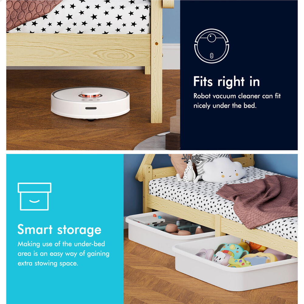 ALFORDSON Kids Bed Frame Wooden Timber Single House Frame Platform Base ESTELLE