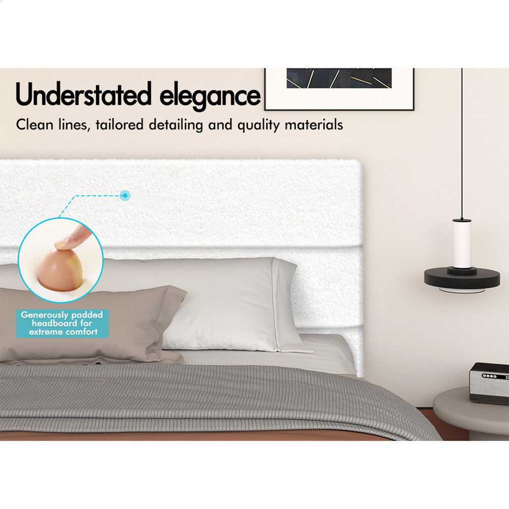 ALFORDSON Bed Frame King Single Platform RGB LED Gas Lift Base Storage Boucle