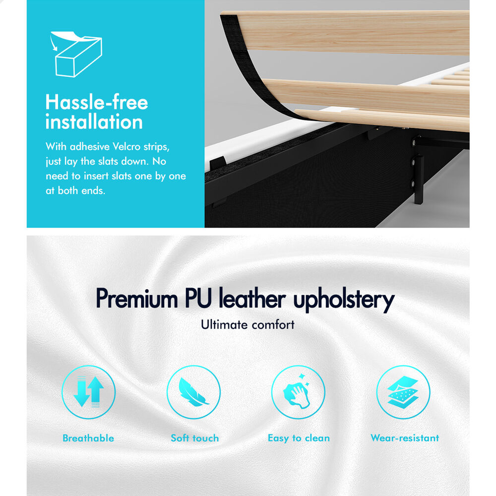 ALFORDSON Bed Frame King Size Gas Lift Storage Mattress Base Leather DIANA