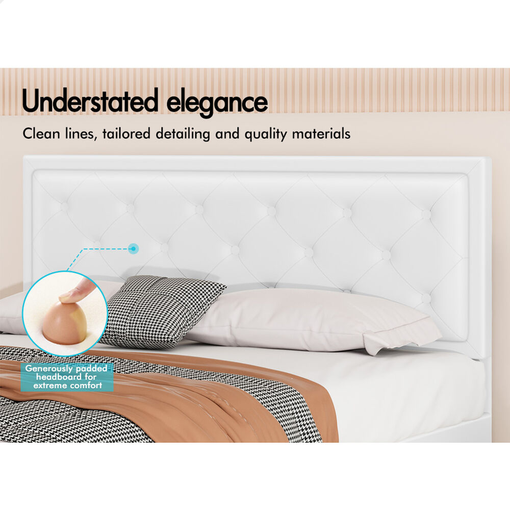 ALFORDSON Bed Frame King Size Gas Lift Storage Mattress Base Leather DIANA