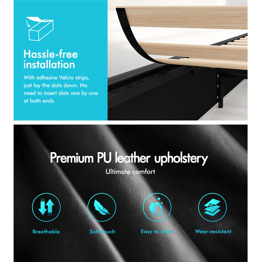 ALFORDSON Bed Frame Queen Size Gas Lift Storage Mattress Base Leather DIANA