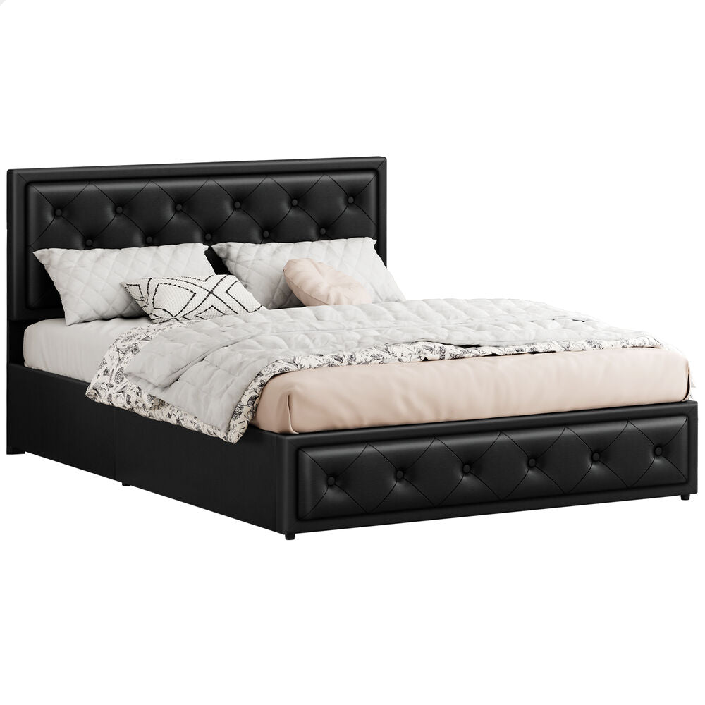 ALFORDSON Bed Frame Queen Size Gas Lift Storage Mattress Base Leather DIANA