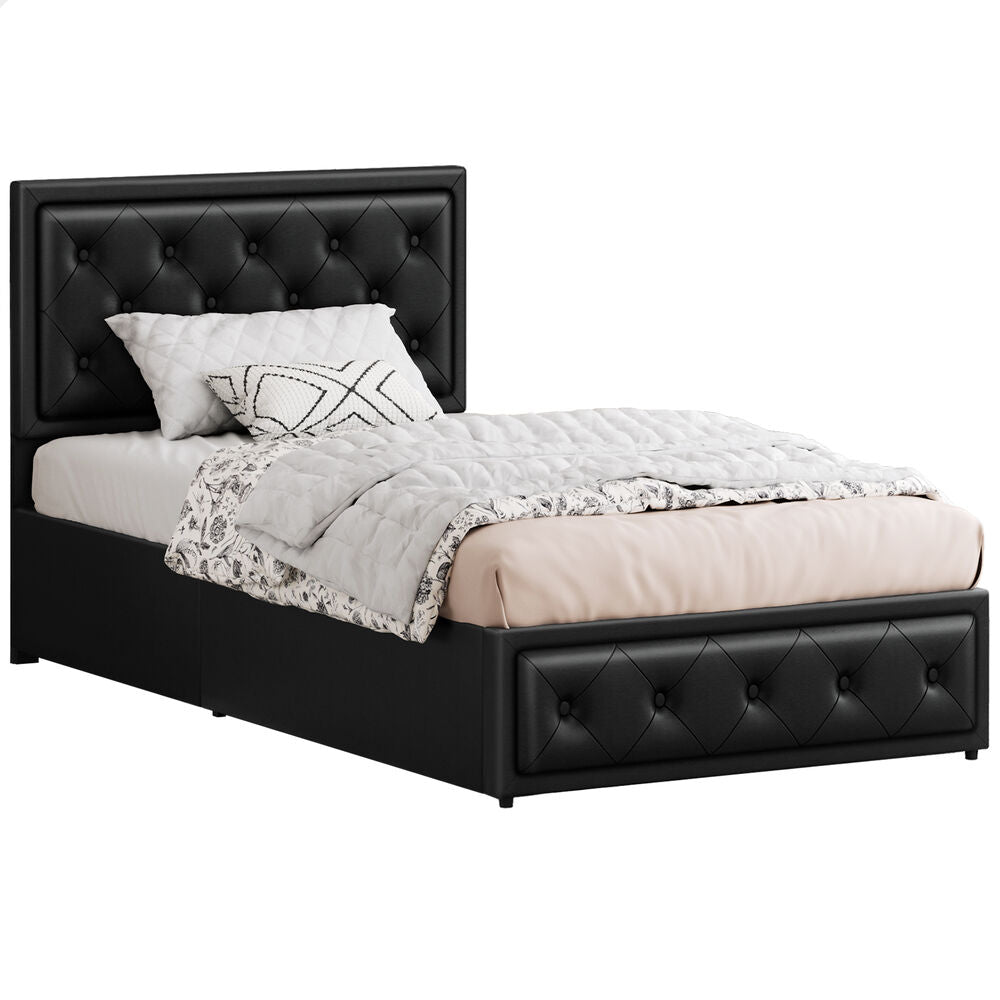 ALFORDSON Bed Frame Single Size Gas Lift Storage Mattress Base Leather DIANA