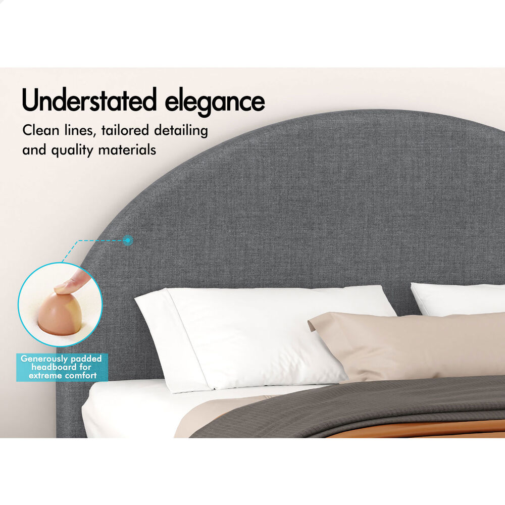 ALFORDSON Bed Frame King Size Gas Lift Base With Storage Grey Fabric HOWELL