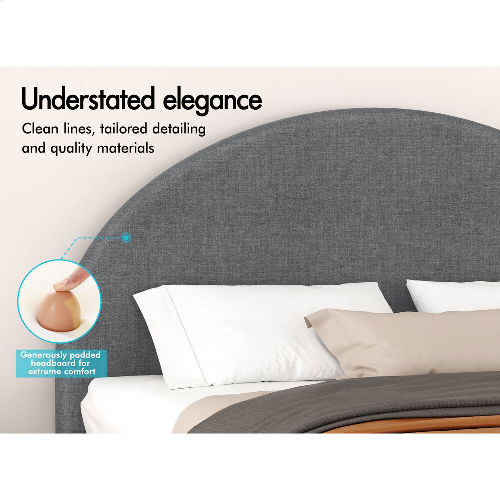 ALFORDSON Bed Frame Single Size Gas Lift Base With Storage Grey Fabric HOWELL