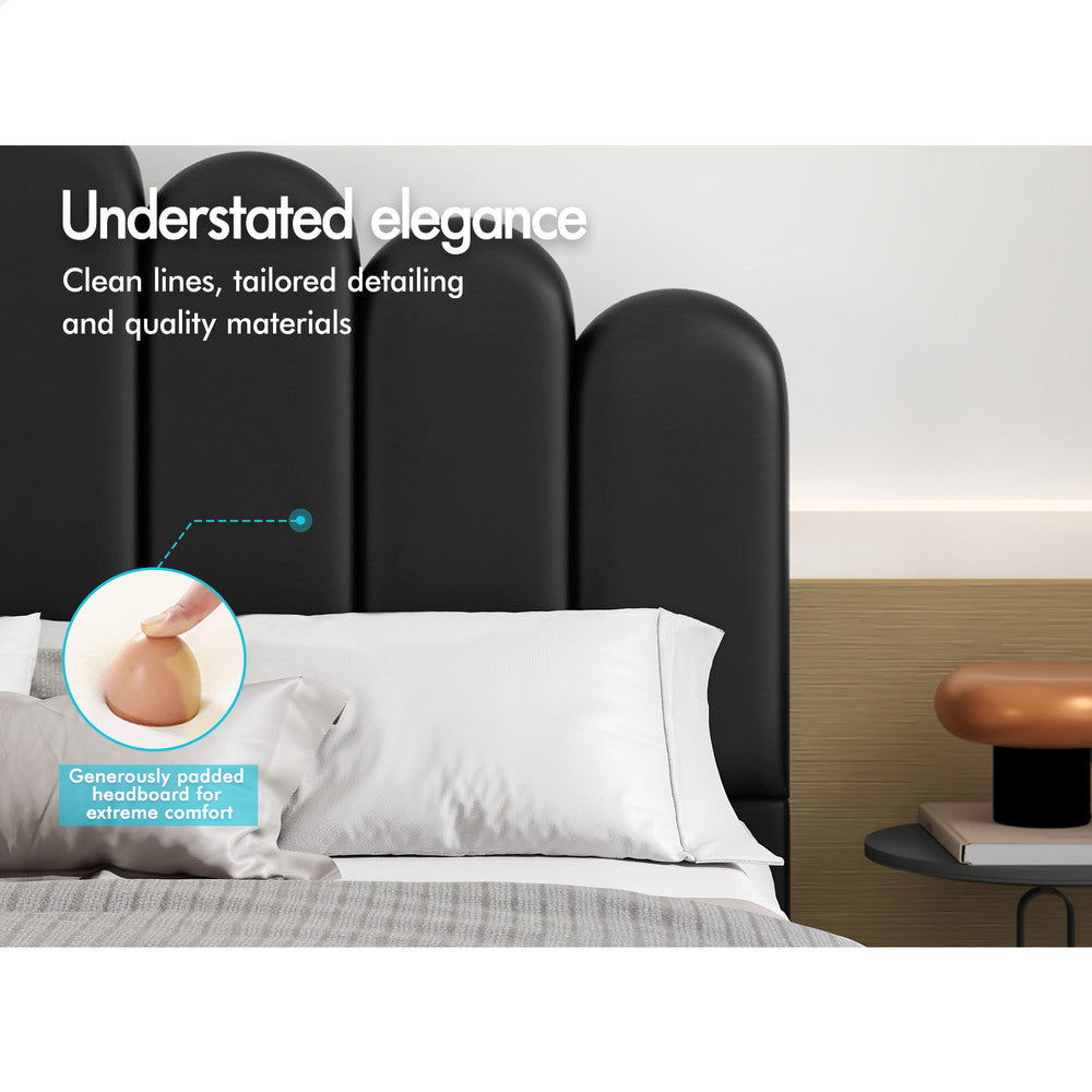 ALFORDSON Bed Frame Queen Size Gas Lift Storage Base Wooden Black MILTON