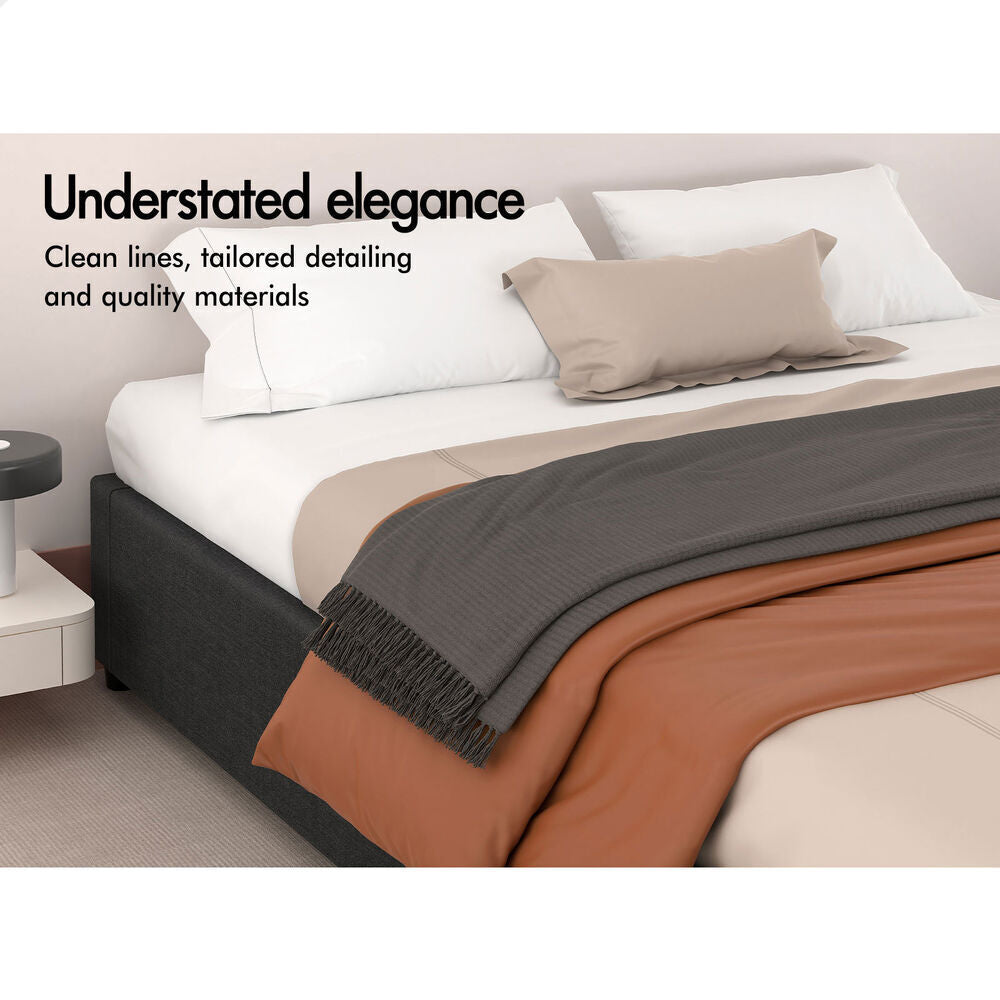 ALFORDSON Bed Frame Queen Size Gas Lift Storage Mattress Base Charcoal WILBUR