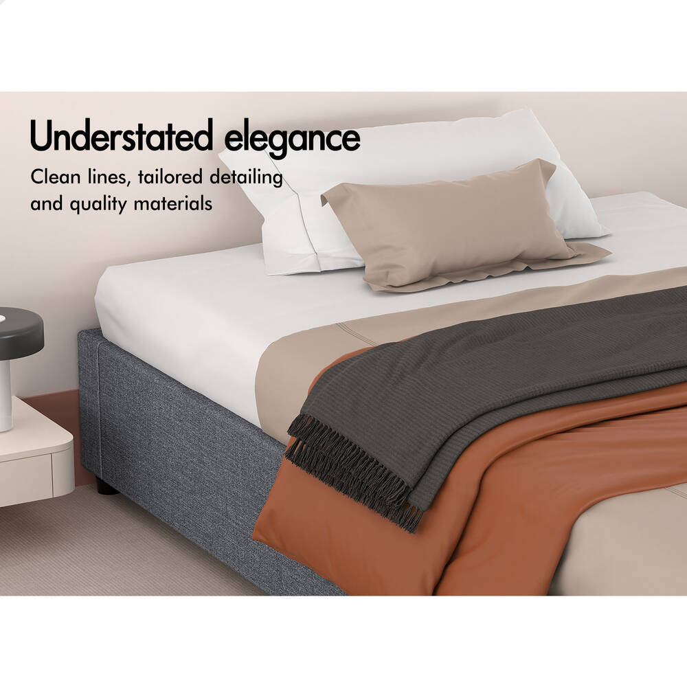 ALFORDSON Bed Frame Single Size Gas Lift Storage Mattress Base Grey WILBUR