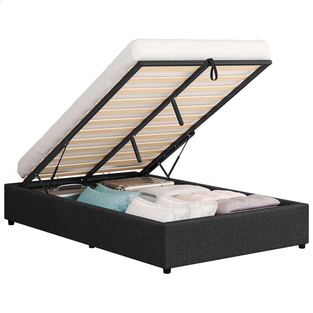 ALFORDSON Bed Frame King Single Gas Lift Storage Mattress Base Charcoal BARLOW