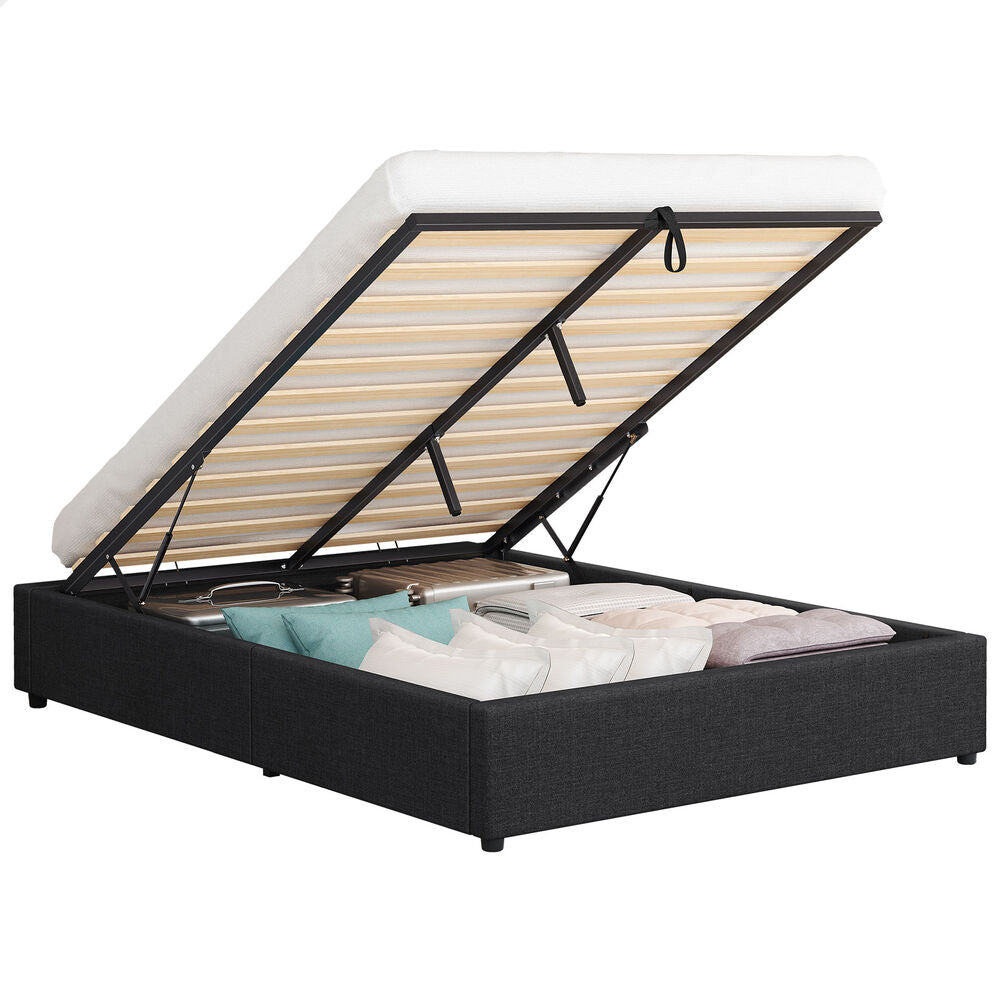 ALFORDSON Bed Frame Queen Size Gas Lift Storage Mattress Base Charcoal BARLOW