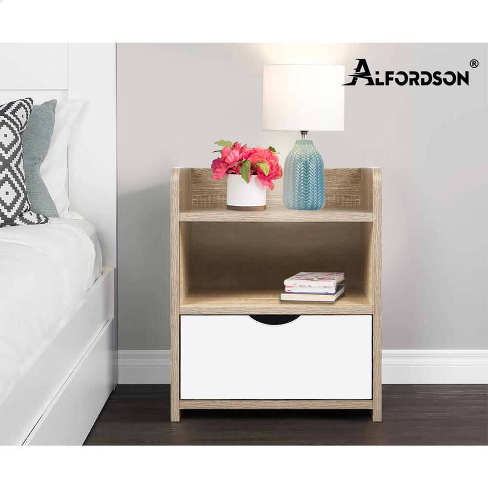ALFORDSON Bedside Table Nightstand Storage 1 Drawer Oak