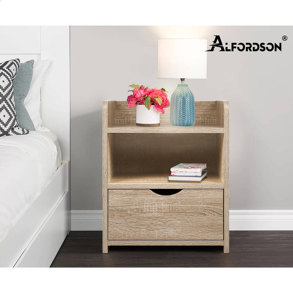 ALFORDSON Bedside Table Nightstand 1 Drawer Wood