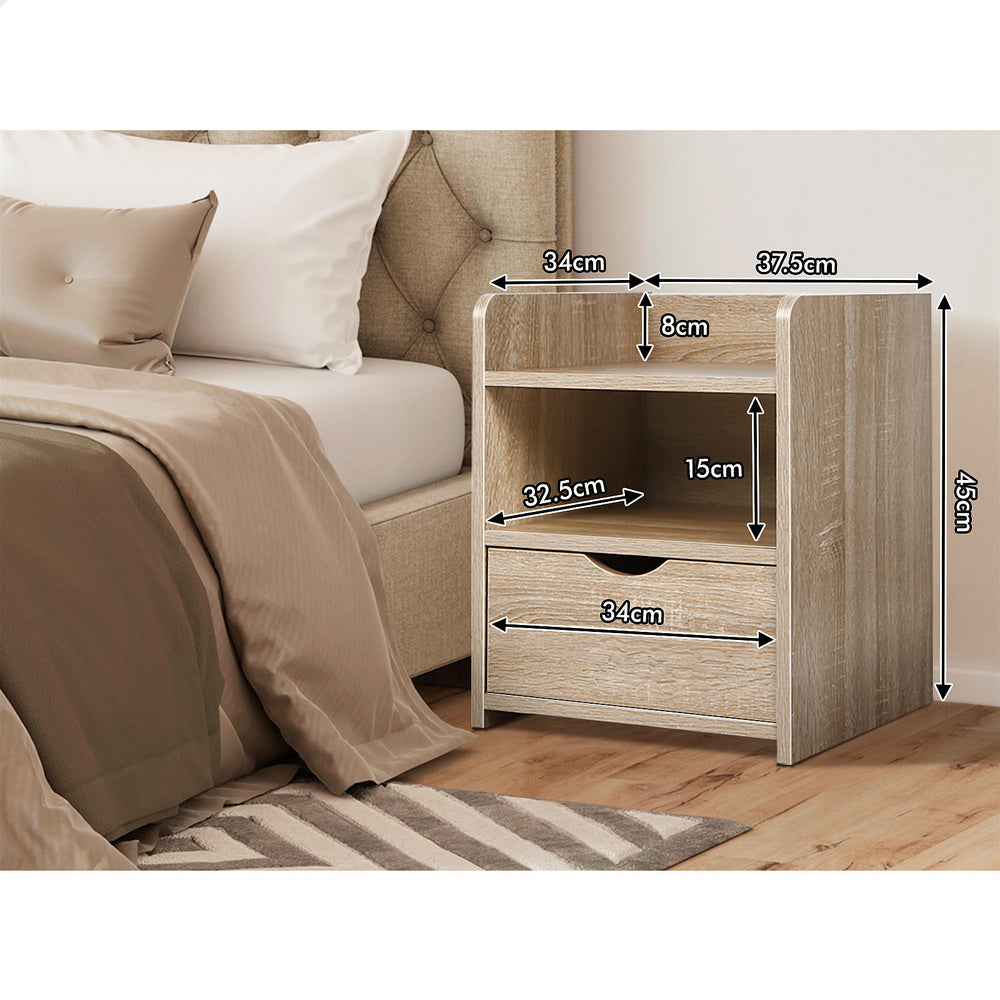 ALFORDSON Bedside Table Nightstand 1 Drawer Wood