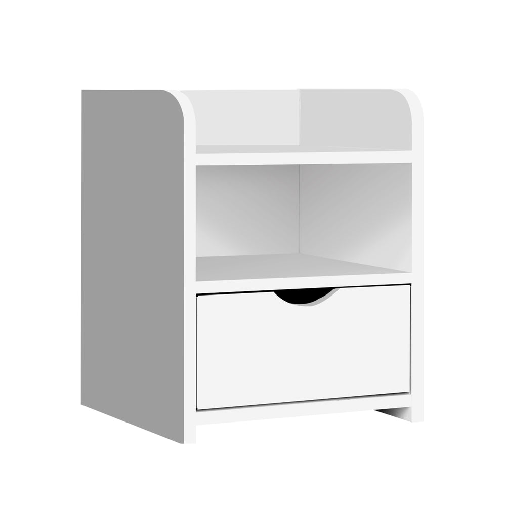 ALFORDSON 2x Bedside Table Nightstand Storage Cabinet Side End Drawers White