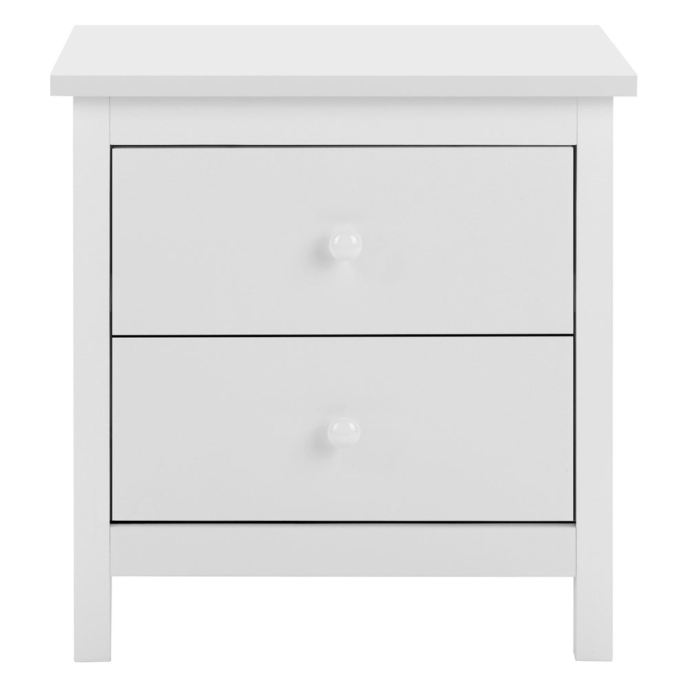 ALFORDSON Bedside Table Hamptons Nightstand Storage Side End 2 Drawers White