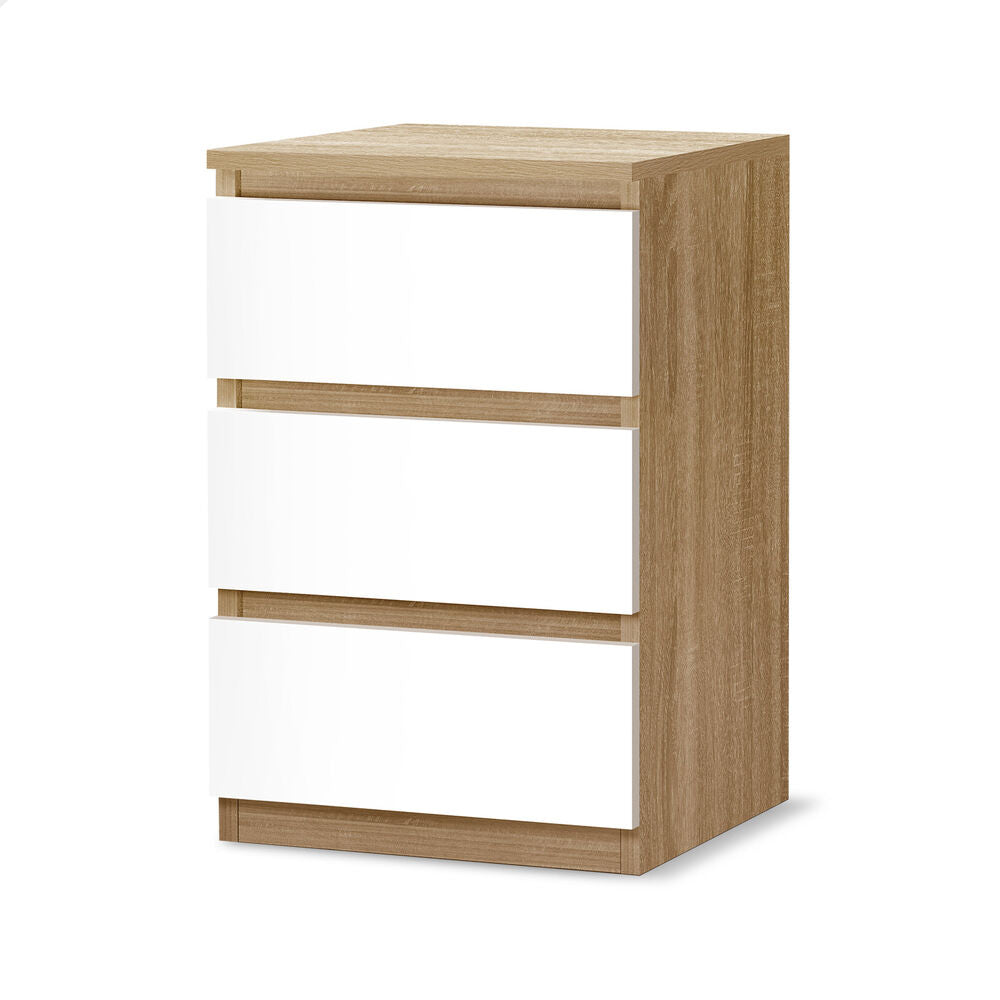 ALFORDSON Bedside Table Nightstand 3 Drawers Side End Table Wood and White