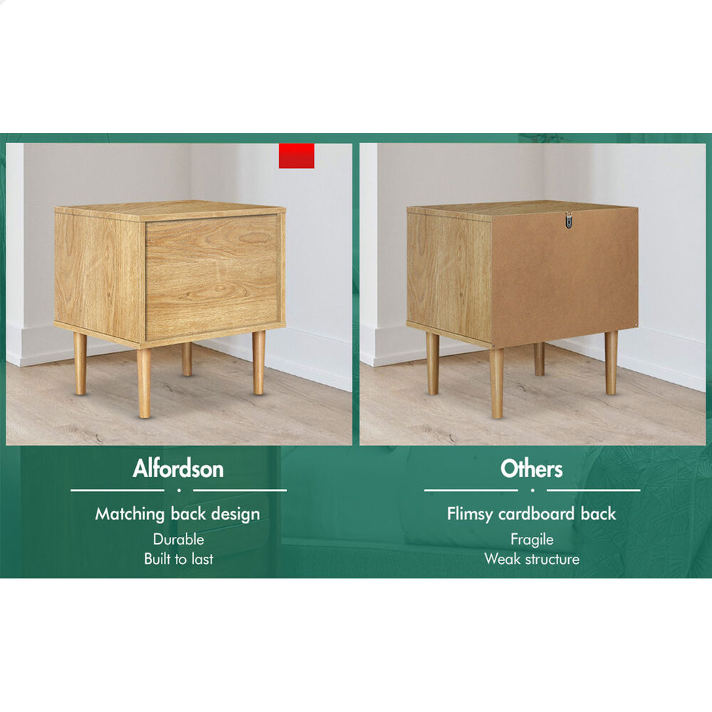 ALFORDSON Bedside Table Nightstand Slatted Drawers Oak