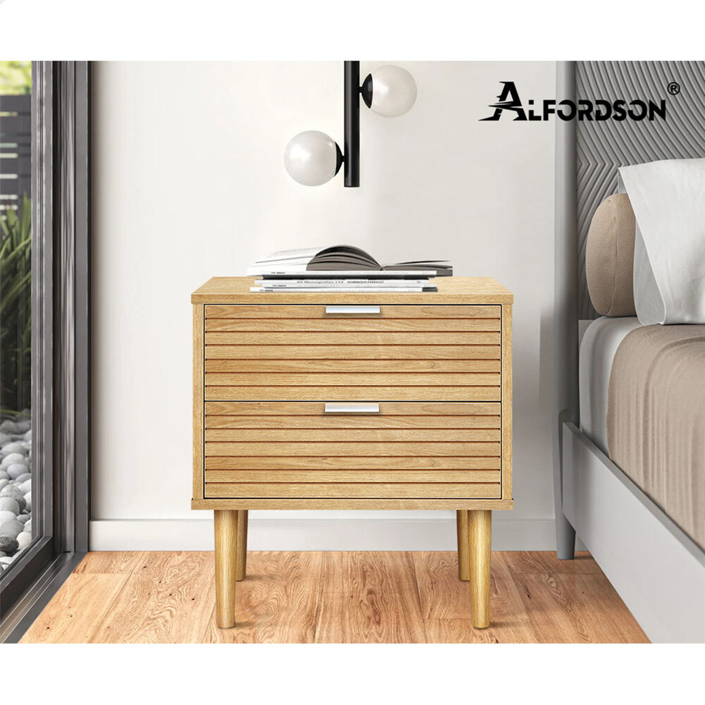 ALFORDSON Bedside Table Nightstand Slatted Drawers Oak