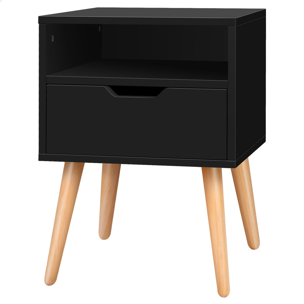 ALFORDSON Bedside Table Nightstand Storage Cabinet Scandinavian Black