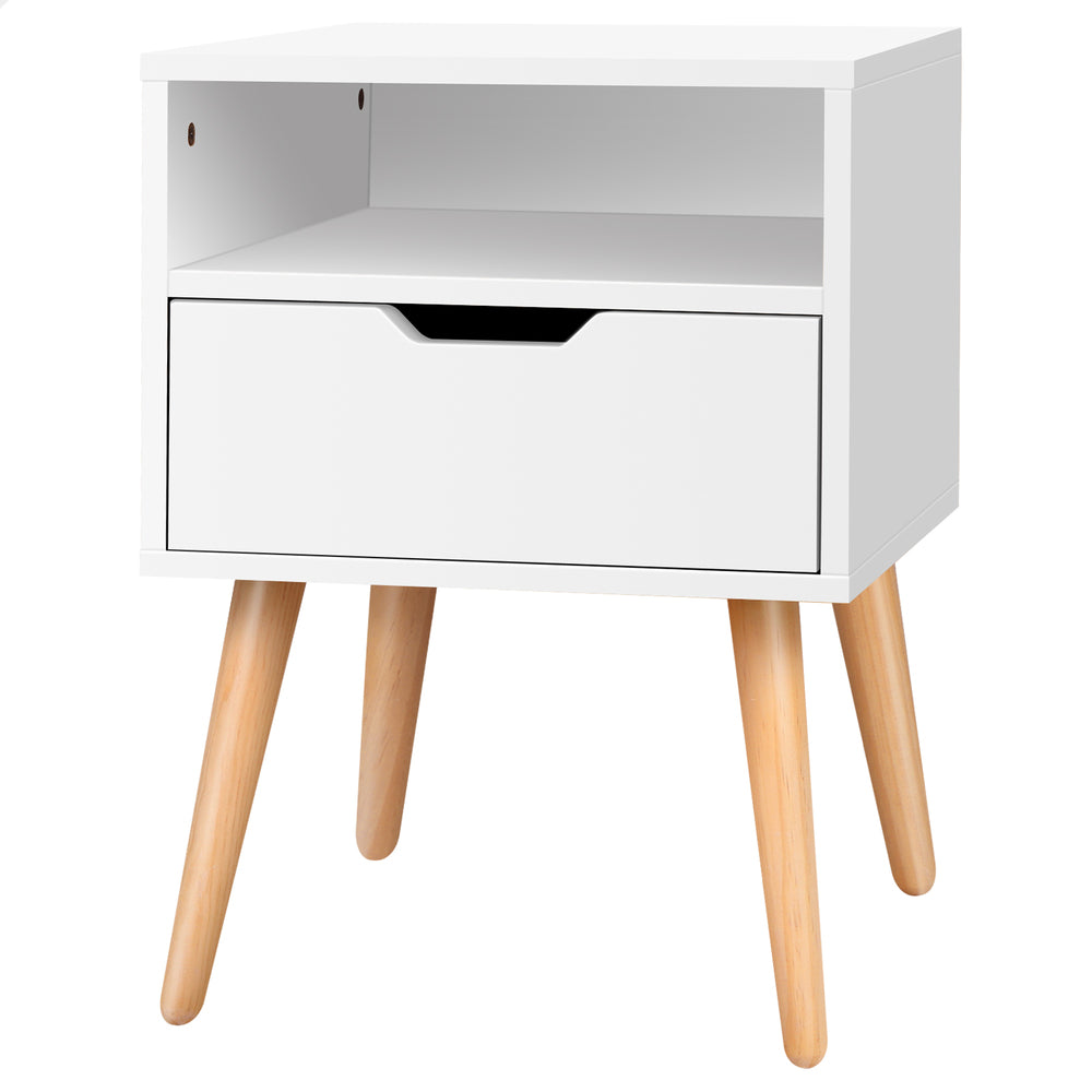 ALFORDSON Bedside Table Nightstand Storage Cabinet Scandinavian White