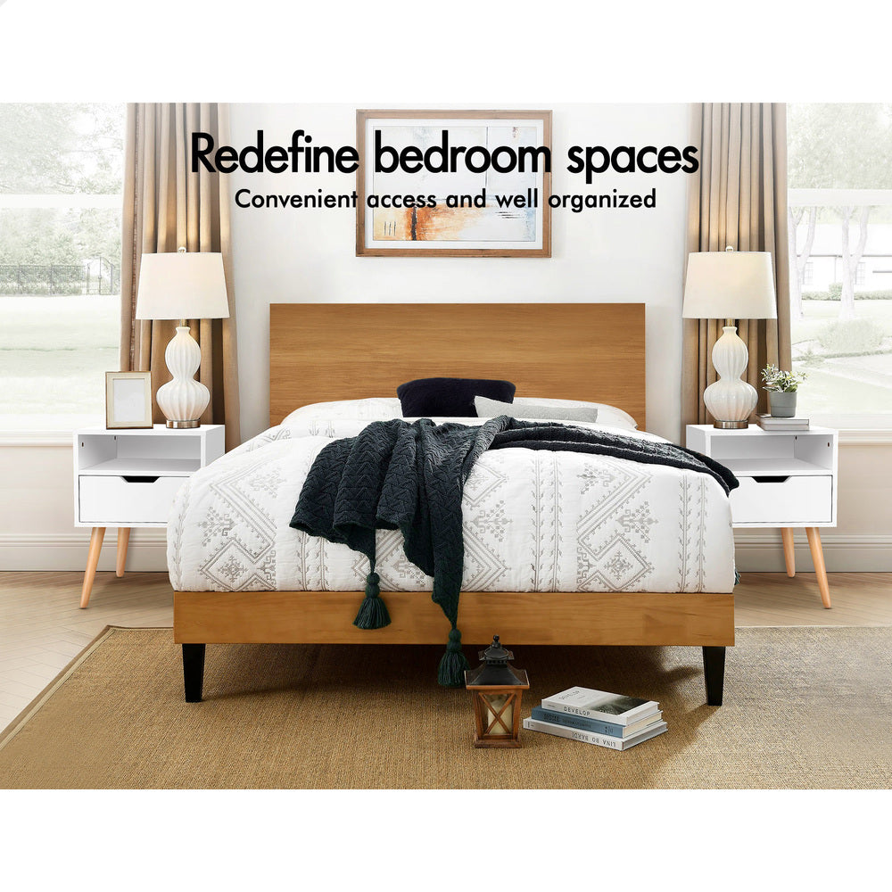 ALFORDSON Bedside Table Nightstand Storage Cabinet Scandinavian White