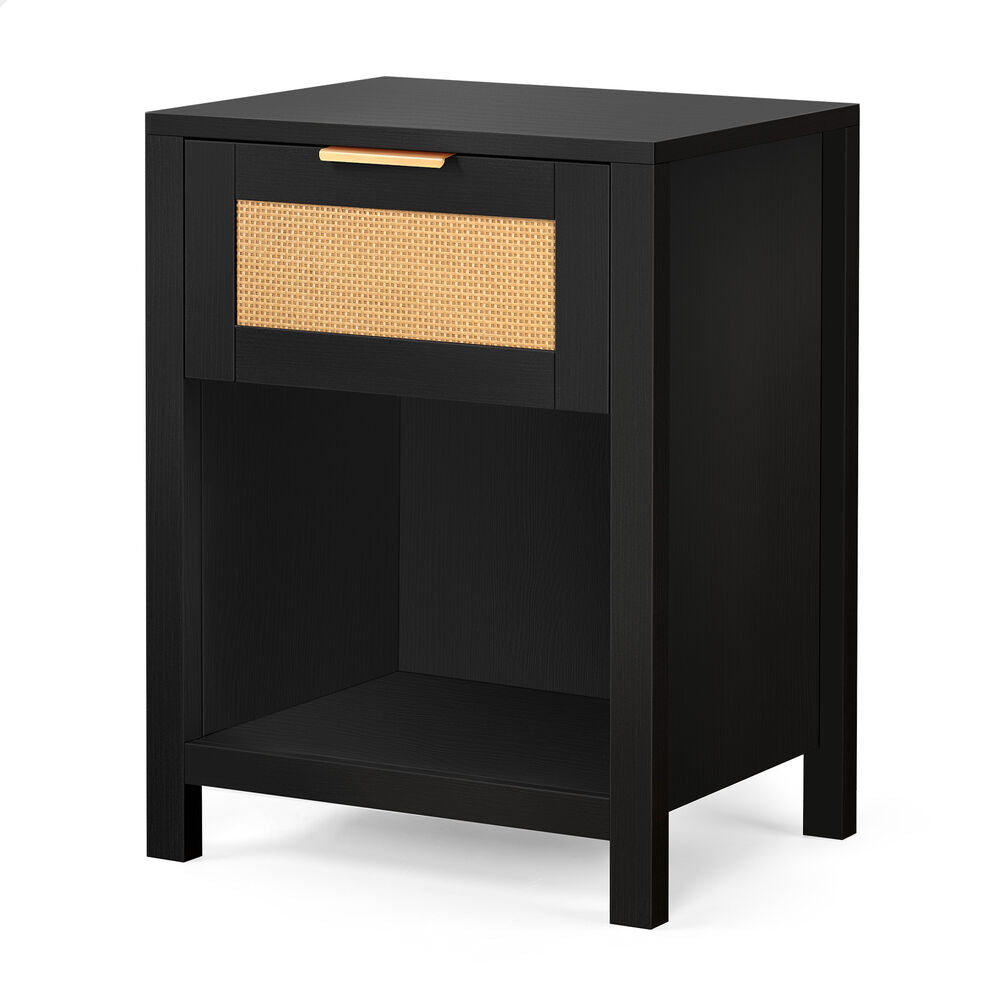 ALFORDSON Bedside Table Nightstand Side End 1 Drawer Storage Shelf Black